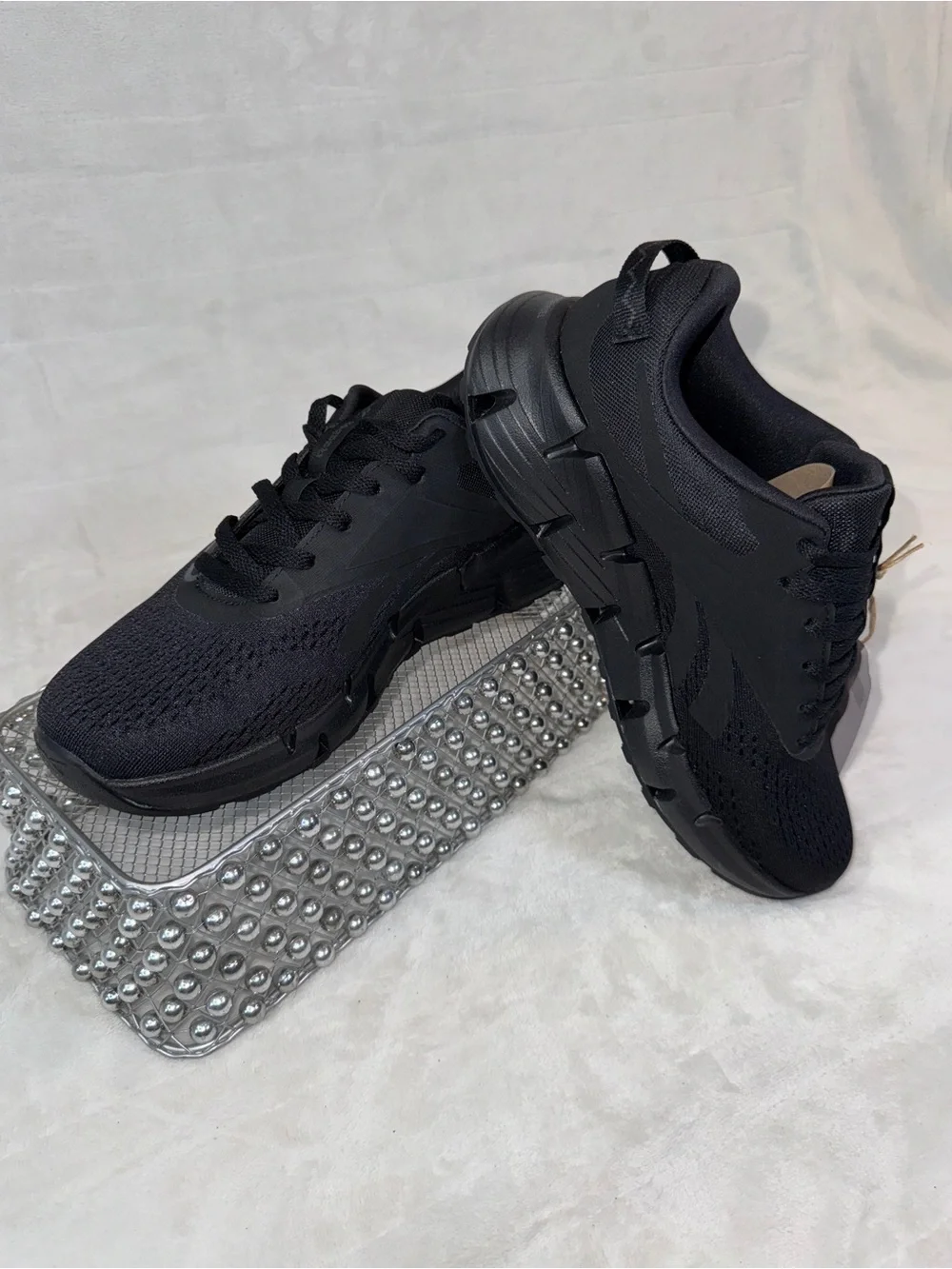 Reebok Zig Dynamica 6 Kids Black Running Shoes Sz 5Y/6.5W 100274247